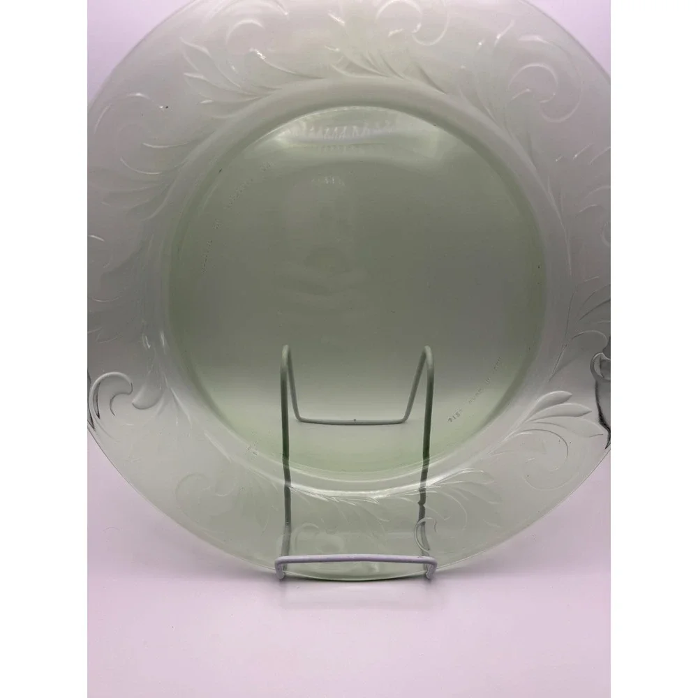 Fire-King Philbe Green Depression Glass Pie Plate 9‎ Inch Vintage 3120 USA Made